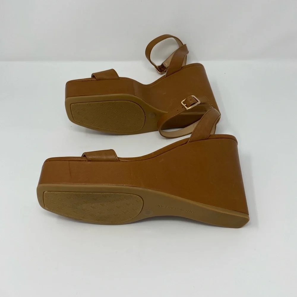 Antonio Melani wedge platform sandal women 8.5 Brown minor scratches. New no box - Picture 4 of 8